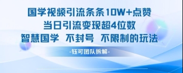 国学视频引流条条10W+点赞当日引流变现超4位数-chywc