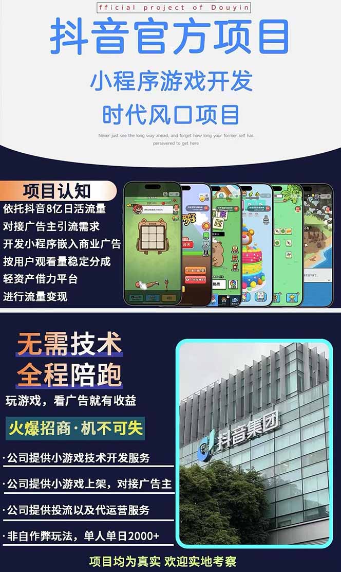 图片[1]-2025最热抖音官方项目 Ai时代风口项目小程序游戏开发 实测单个游戏日收…-chywc