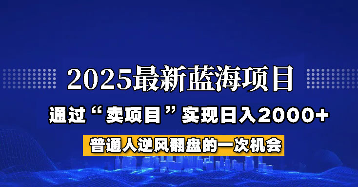 2025年蓝海项目，如何通过“网创项目”日入2000+-chywc