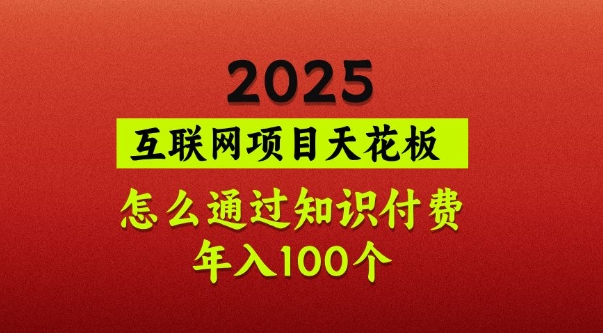 2025项目天花板，普通怎么通过知识付费翻身，年入百个【揭秘】-chywc