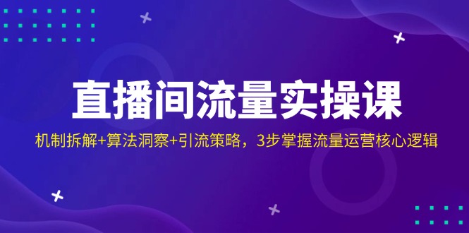 直播间流量实操课：机制拆解+算法洞察+引流策略，3步掌握流量运营核心逻辑-chywc