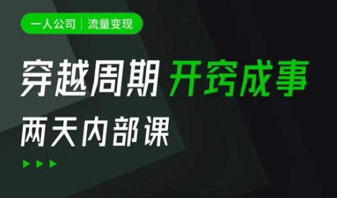 一人公司：流量变现课，一人公司的方法模型拆解， 拆解富人思维，流量思维，小老板思维等-chywc