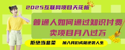 2025互联网项目天花板，普通人如何通过知识付费卖项目月入过W，拒绝当韭菜【揭秘】-chywc