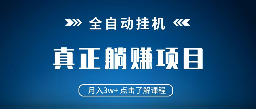 全自动挂机项目 月入3w+ 真正躺平项目 不吃电脑配置 当天见收益-chywc