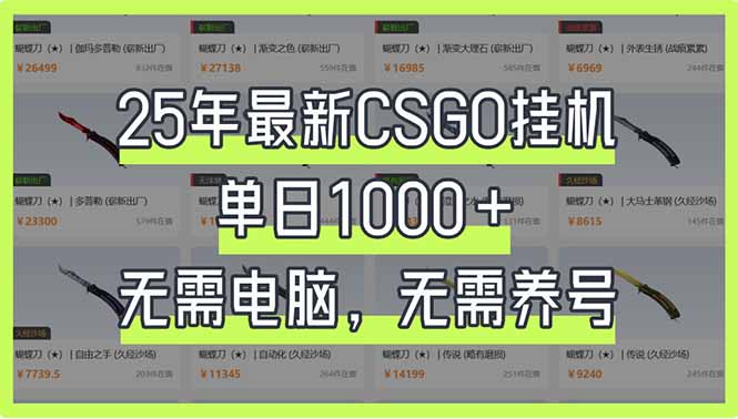 25年最新CSGO挂机系统，单日1000+，无需电脑，无需养号，0基础可上手-chywc