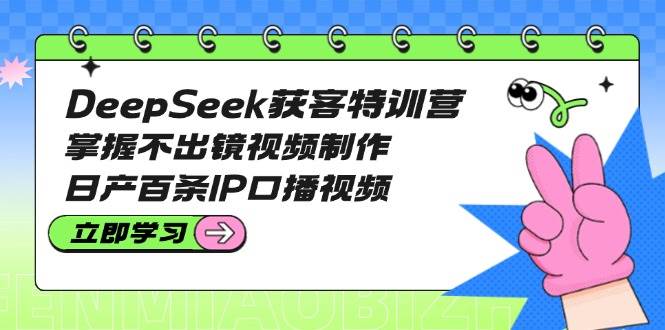 DeepSeek获客特训营：掌握不出镜视频制作，日产百条IP口播视频-chywc