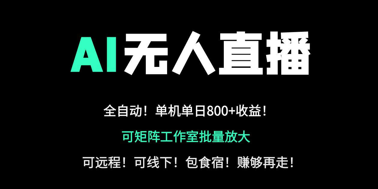 24小时自动带货！AI无人直播副业日赚800+，轻资产创业首选-chywc