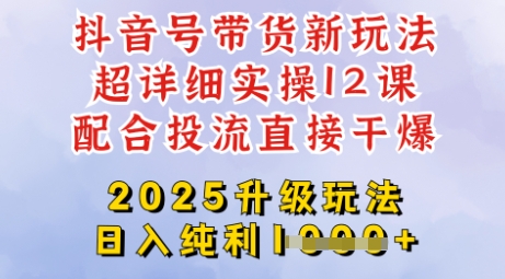 2025全新升级抖音带货玩法，一天纯利四位数，从剪辑到选品再到发布投流，超详细玩法揭秘-chywc