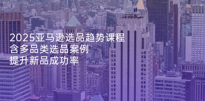 2025亚马逊选品趋势课程，含多品类选品案例，提升新品成功率-chywc