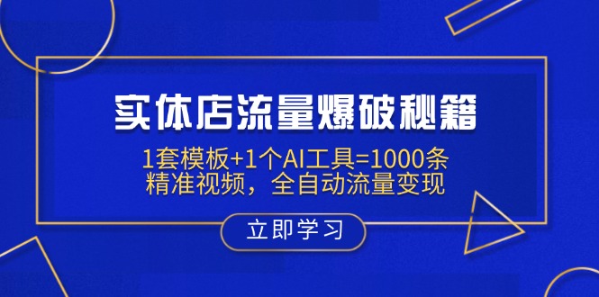 实体店流量爆破秘籍：1套模板+1个AI工具=1000条精准视频，全自动流量变现-chywc