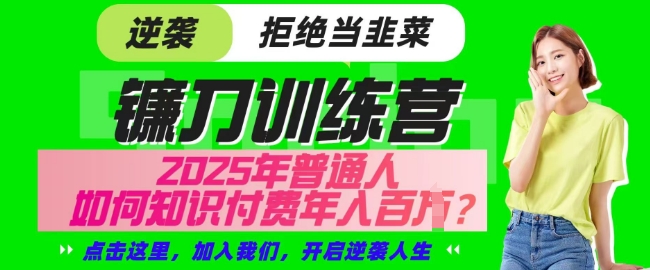 【网创项目终点站-镰刀训练营超级IP合伙人】25年普通人如何通过知识付费实现逆袭【揭秘】-chywc