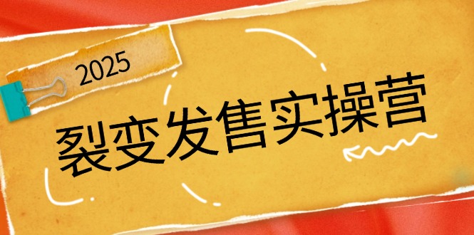 裂变发售实操营，全景解析裂变逻辑，打造动销新玩法，助力私域流量引爆-chywc