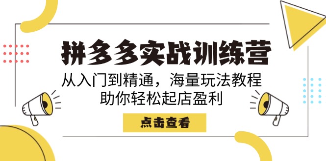 拼多多实战训练营，从入门到精通，海量玩法教程，助你轻松起店盈利-chywc