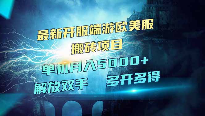 全网热门游戏欧美服端游搬砖，最新开服，项目红利期，单机月入5000+-chywc