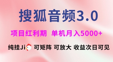 搜狐音频挂ji3.0.可矩阵可放大，独家技术，稳定月入5000+【揭秘】-chywc