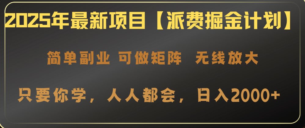 2025年最新项目【派费掘金计划】操作简单，日入2000+-chywc