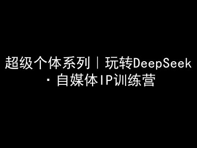 超级个体系列，玩转DeepSeek·自媒体IP训练营，deepseek教程-chywc