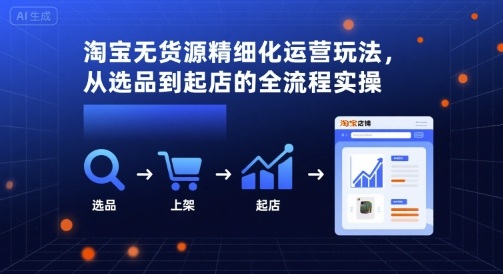 淘宝无货源精细化运营玩法，从选品到起店的全流程实操-chywc