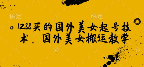 1288买的国外美女起号技术，国外美女搬运教学-chywc