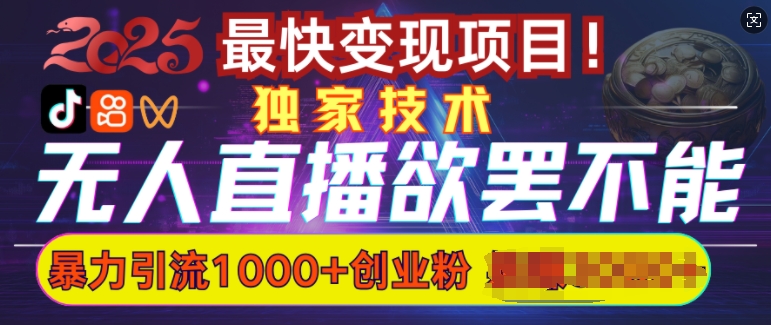 欲罢不能的无人直播引流，超暴力日引流1000+高质量精准创业粉-chywc