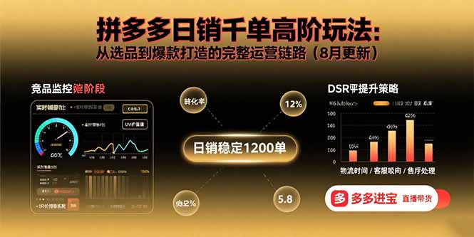 拼多多日销千单高阶玩法：从选品到爆款打造的完整运营链路(8月更新-chywc