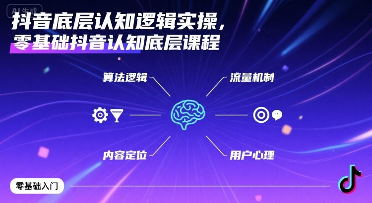 抖音底层认知逻辑实操，零基础抖音认知底层课程-chywc