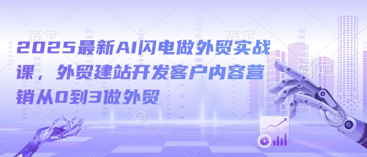 2025最新AI闪电做外贸实战课，外贸建站开发客户内容营销从0到3做外贸-chywc