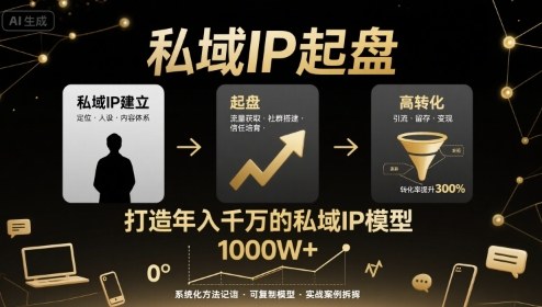 私域IP起盘，私域ip建立、起盘、高转化，打造年入千万的私域ip模型-chywc