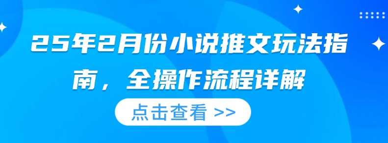 25年2月份小说推文玩法指南，全操作流程详解-chywc