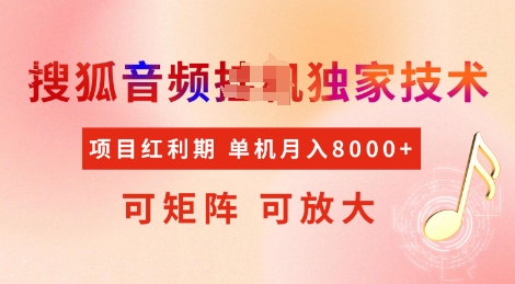全网首发搜狐音频挂JI独家技术，项目红利期，可矩阵可放大，稳定月入8k【揭秘】-chywc