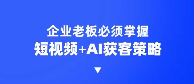 企业短视频AI获客霸屏流量课，6步短视频+AI突围法，3大霸屏抢客策略-chywc
