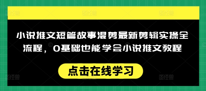 小说推文短篇故事混剪最新剪辑实操全流程，0基础也能学会小说推文教程，肯干多发日入多张-chywc