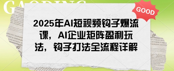 2025年AI短视频钩子爆流课，AI企业矩阵盈利玩法，钩子打法全流程详解-chywc