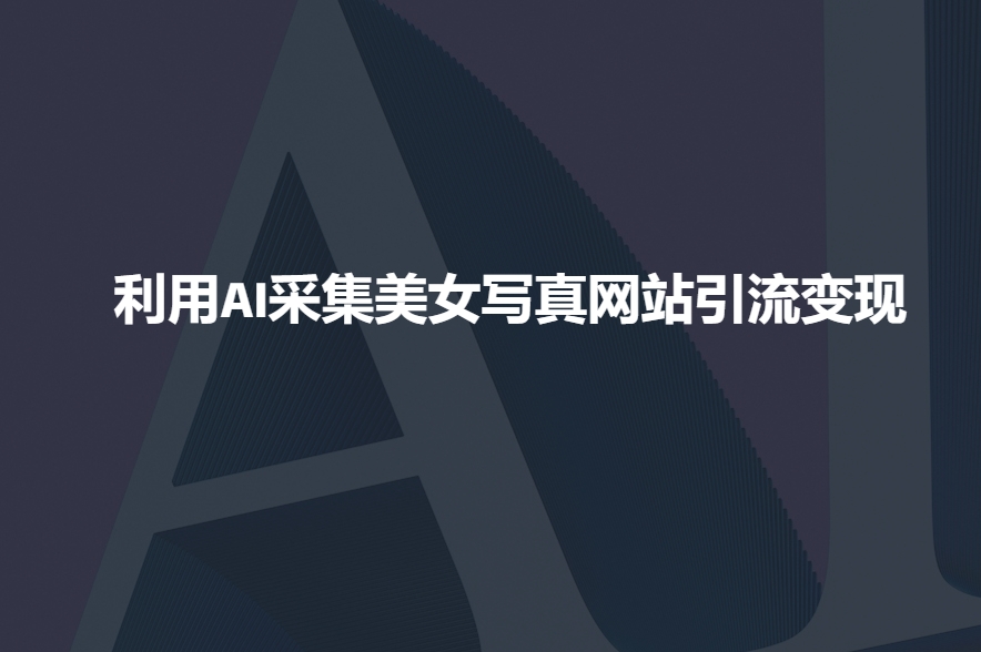 利用AI采集美女写真网站引流变现，引流嘎嘎的-chywc