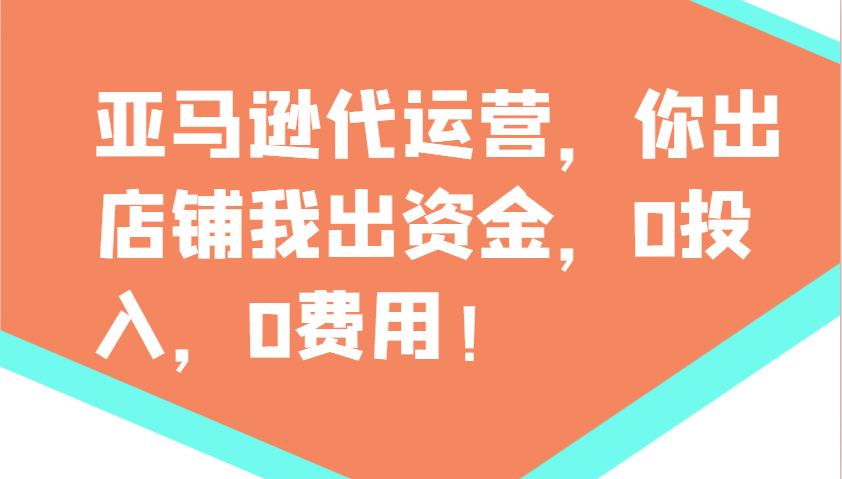 亚马逊代运营，你出店铺我出资金，0投入，0费用，无责任每天300分红，赢亏我承担-chywc