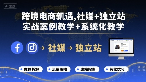 跨境电商新机遇，社媒+独立站，实战案例教学+系统化教学-chywc