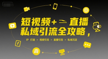 短视频+直播私域引流全攻略，IP打造 +视频引流 +直播引流 +私域沉淀-chywc