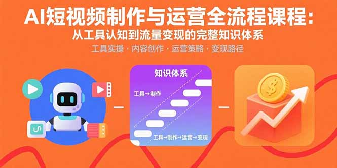 AI短视频制作与运营全流程课程：从工具认知到流量变现的完整知识体系-chywc