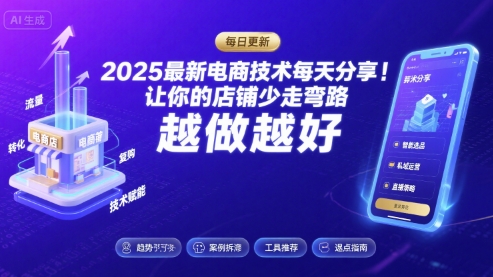 2025最新电商技术每天分享，让你的店铺少走弯路，越做越好(更新8月)-chywc
