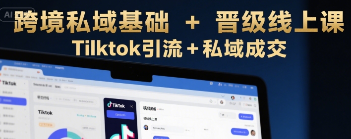 跨境私域基础+晋级线上课，Tilktok引流+私域成交-chywc
