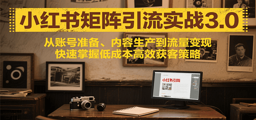 小红书矩阵引流3.0，从账号准备、内容生产到流量变现，快速掌握低成本高效获客策略-chywc