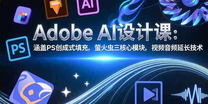 Adobe AI设计课：涵盖PS创成式填充，萤火虫三核心模块，视频音频延长技术-chywc