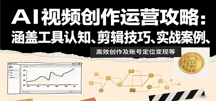 AI视频创作运营攻略：涵盖工具认知、剪辑技巧、实战案例、高效创作及账号定位变现等-chywc
