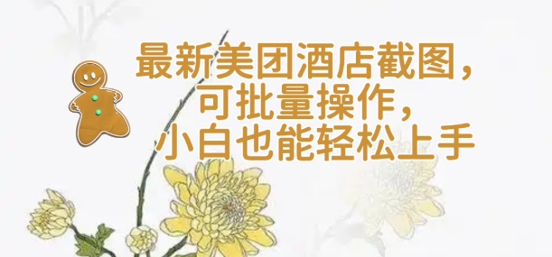 【轻云】最新美团酒店截图，可批量操作，小白也能轻松上手-chywc