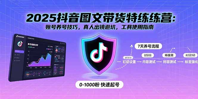 2025抖音图文带货特练营：账号养号技巧，真人出镜避坑，工具使用指南-chywc