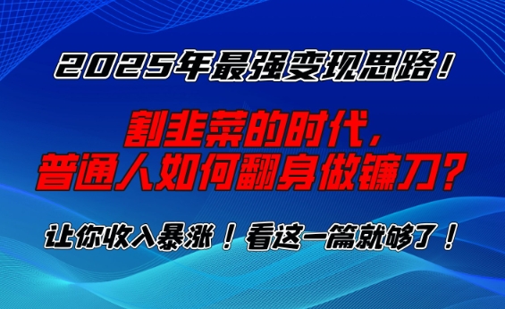 2025年最强变现思路，割韭菜的时代， 普通人如何翻身做镰刀？【揭秘】-chywc