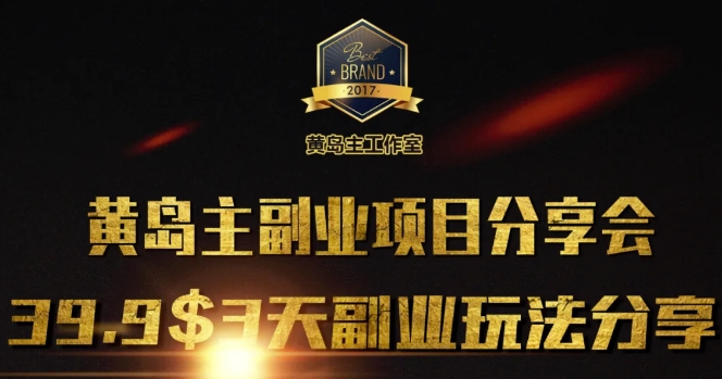 黄岛主副业分享会1期：3天3个副业玩法，速度上车-chywc