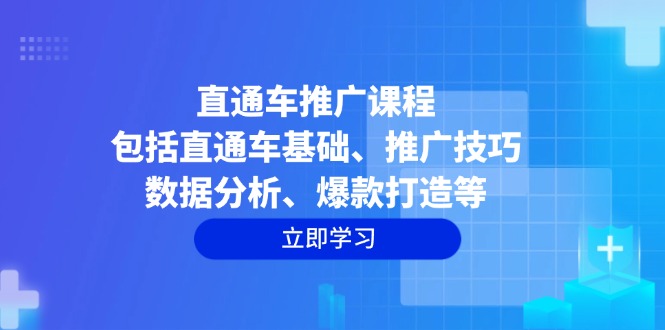 直通车推广课程：包括直通车基础、推广技巧、数据分析、爆款打造等-chywc