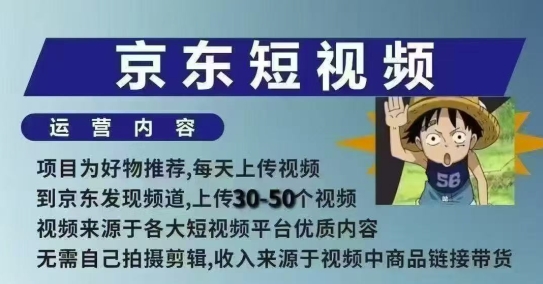 京东短视频带货课，无需自己拍摄剪辑，保姆式教学，两天快速上手-chywc