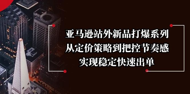 亚马逊站外新品打爆系列，从定价策略到把控节奏感，实现稳定快速出单-chywc